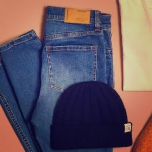 Jeans and beanie